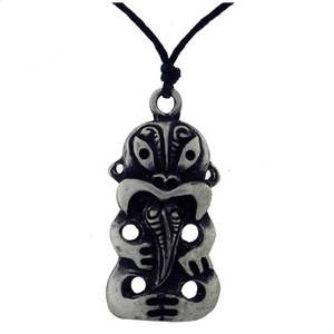 Tiki Long Tongue Pewter Pendant