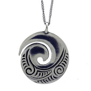 Koru Pewter Pendant on Chain
