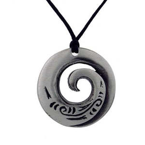 Spiral Koru Closed Pewter Pendant