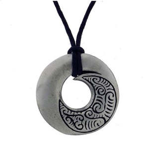 Koru Closed Pewter Pendant