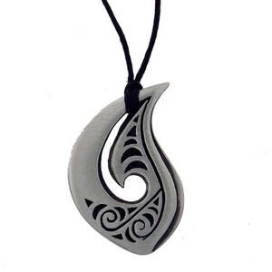 Hook Closed  Pewter Pendant
