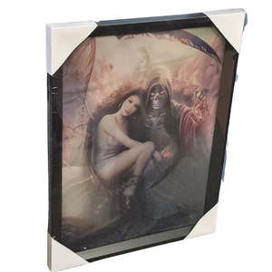 Wall Art: 3D Lady with Caped Skeleton