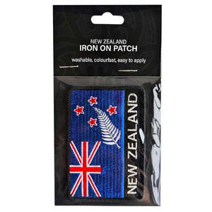 Badges: NZ Flag Rectangle Iron On Patch