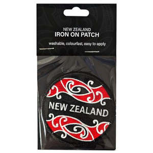 Badges: Kowhaiwhai New Zealand Round Iron On Patch