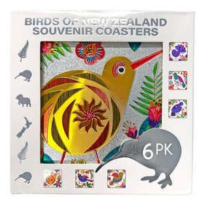 Retro Birds Foil Coaster - 6pc