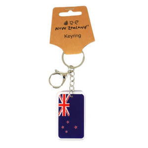 NZ Flag Acrylic Rectangle Keyring