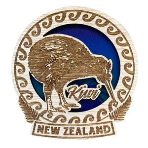 Magnets Keyrings: NZ Kiwi Wood Laser Magnet