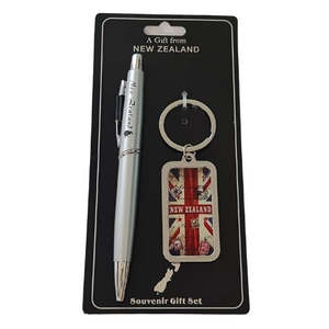 NZ Flag Stamp Pen & Keyring Set