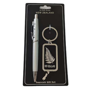 Silver Fern Pen & Keyring Set