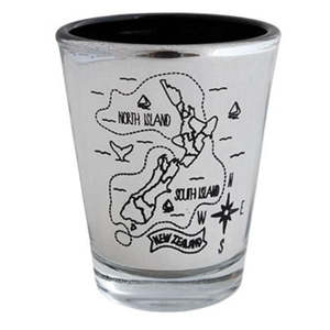 NZ Map Shot Glass - Black