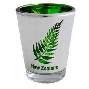 Shot Glasses Can Coolers: NZ Fern Shot Glass - Green