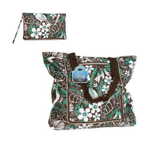 Birds Brown Zip Folding Bag