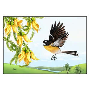 Sophie Blokker Greeting Card - New Zealand Fantail - Piwakawaka