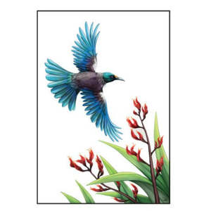 Sophie Blokker Greeting Card - New Zealand Tui in Flight