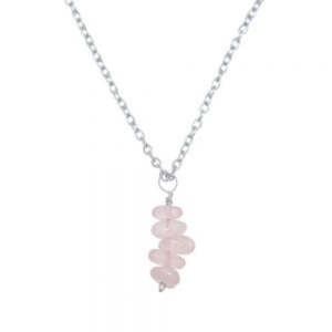 Semi Precious Stone Jewellery: Rose Quartz Chip Pendant