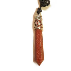 Gold Sandstone Crystal Pendant