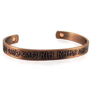 Copper Magnetic Jewellery: Kia Kaha with Kowhaiwhai Bracelet