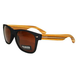 Moana Road: Moana Road Sunglasses, 50/50 Black with Striped Arms