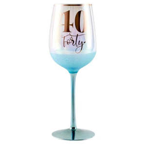 Birthdays: Glitterati Wine Glass - 40th