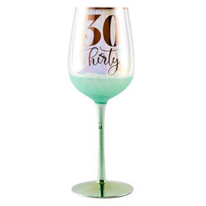 Birthdays: Glitterati Wine Glass - 30th