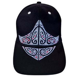 Hats Beanies: Adults Kowhaiwhai Cap - Black