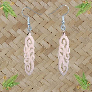 Bone Jewellery: Bone Multi Koru Earrings - 68mm