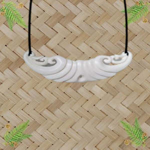 Bone Jewellery: Bone Breastplate Koru Pendant - 120mm