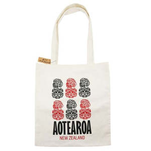 Kiwiana: NZ Aotearoa Tiki Canvas Tote Bag
