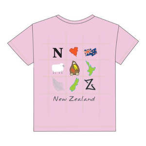 Kids Icons of NZ Tee - Pink