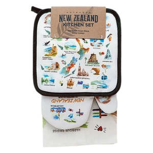 NZ in Watercolour 3pc Set - Green