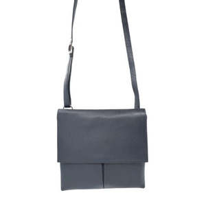 Handbags Wallets: Ladies Leather Verona Handbag Bag - Navy