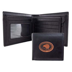 Mens NZ Kiwi Black Wallet with ID Sleeve