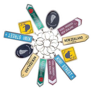 Magnets Keyrings: NZ Signs Acrylic Foil Keyring - 12pc
