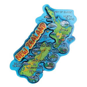Magnets Keyrings: NZ Map Magnet - MDF
