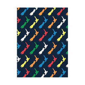 Stationery: NZ Mutlicoloured Map A7 Mini Notebook