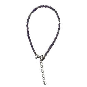 Semi Precious Stone Jewellery: Amethyst Facet with Sterling Silver Beads