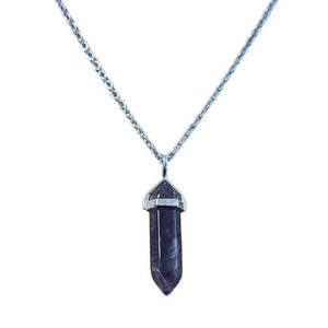 Semi Precious Stone Jewellery: Amethyst Crystal Pendant - 40mm