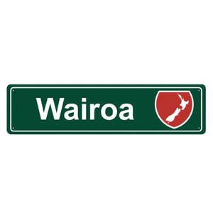 Whats New: Wairoa Roadsign Metal Hanging Green Sign - Map