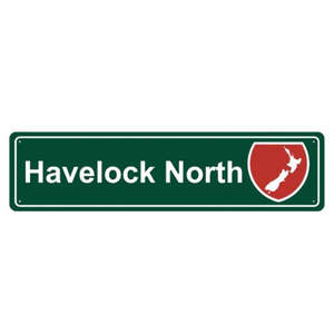 Whats New: Havelock North Roadsign Metal Hanging Green Sign - Map
