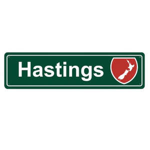 Whats New: Hastings Roadsign Metal Hanging Green Sign - Map
