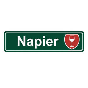 Napier Roadsign Metal Hanging Green Sign - Wine