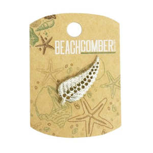 NZ Fern Metal Pin Badge - Silver