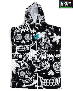 Surf Towels And Ponchos: Grom Poncho - Black White
