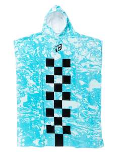 Surf Towels And Ponchos: HOODED PONCHO FLURO BLUE CHEX