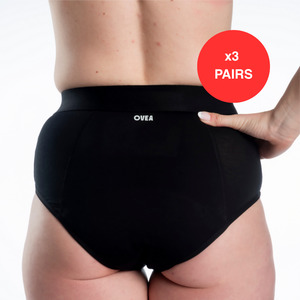 Period Underwear: Classic Brief Black - Multi-Value Pack (3 pairs)
