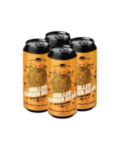 Products: Mulled Ginger Bear 4pk Spiced Ginger Beer NZ Crimson Badger