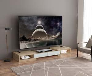 Split TV Cabinet - Light Oak 2500