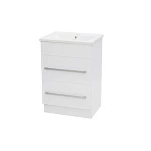 OJOS 600 Double Drawers Floorstanding Vanity – White/Black