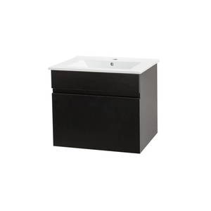 Bathroom Furniture Crown Bathrooms: Remarkable 600 Single Drawer Wall Hung Vanity – Black