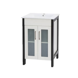 Bathroom Furniture Crown Bathrooms: Remarkable 600 Timber Legs Floor Standing Vanity – White/Black